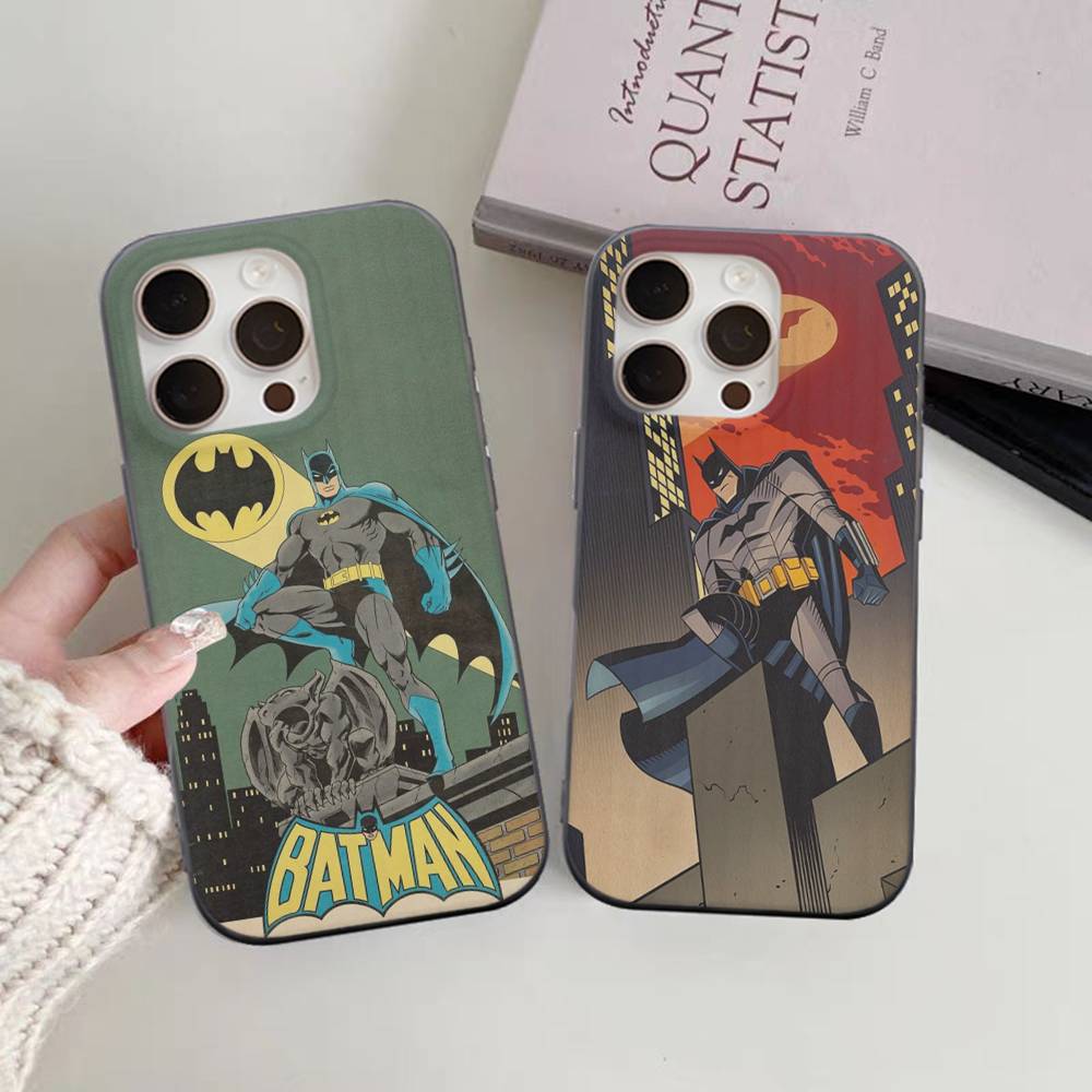 W-Batmans-r Soft Corrugated Phone Case For IPhone 11 12 13 14 15 16 17 Pro Max Plus Pro Shockproof Cover