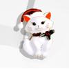 Blucome Рождественские белые черные кошки в форме аниме броши для женщин и мужчин, свитер, булавки для хиджаба