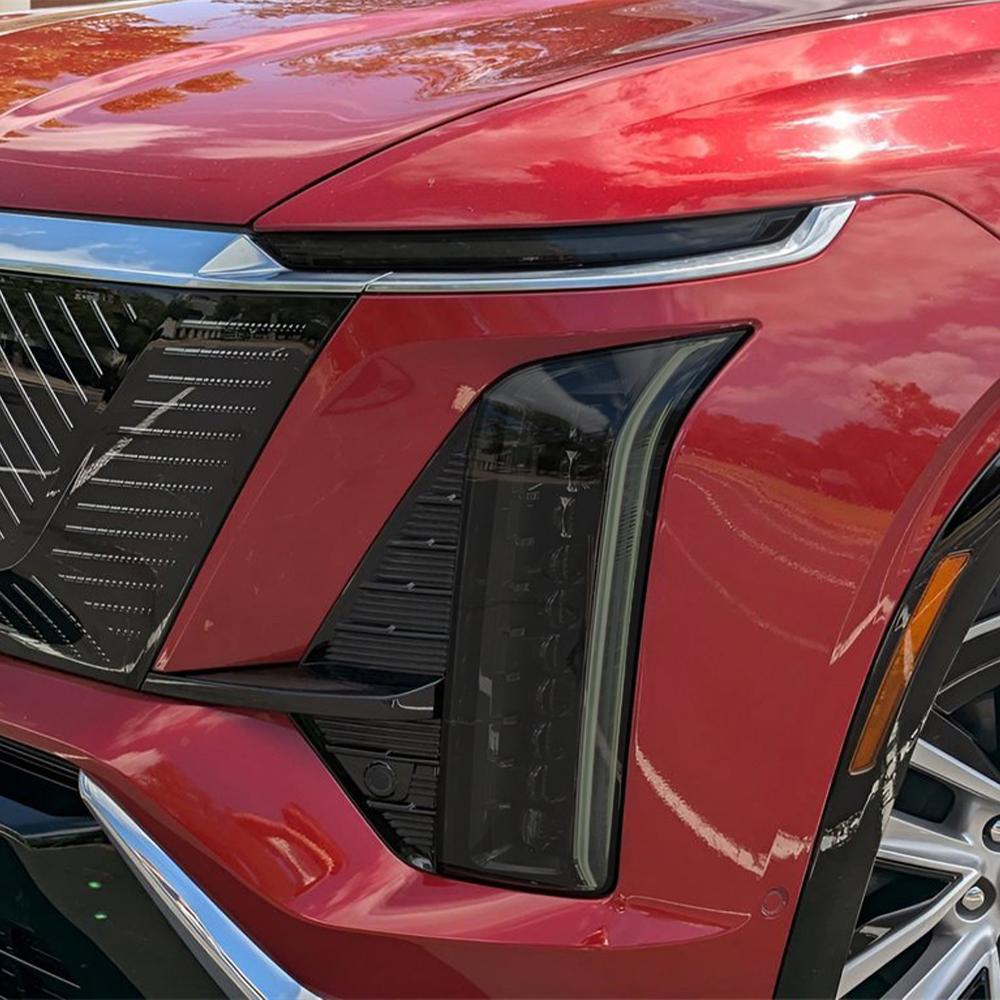 Premium TPU PPF for Cadillac Vistiq 2025-2026 High-Gloss Smoke Black Pre-Cut Headlight Cover Anti-Scratch Protective Vinyl Kit