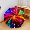 1 шт. Автоматический складной зонт - Узор из разноцветных вихрей, Портативная и складная конструкция с 8 спицами, Рождественские и Новогодние подарки