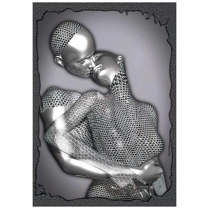 3D визуальные золотые, серебряные настенные художественные картины из металла, современные скандинавские персонализированные холсты, интерьерные картины, принты, домашний декор