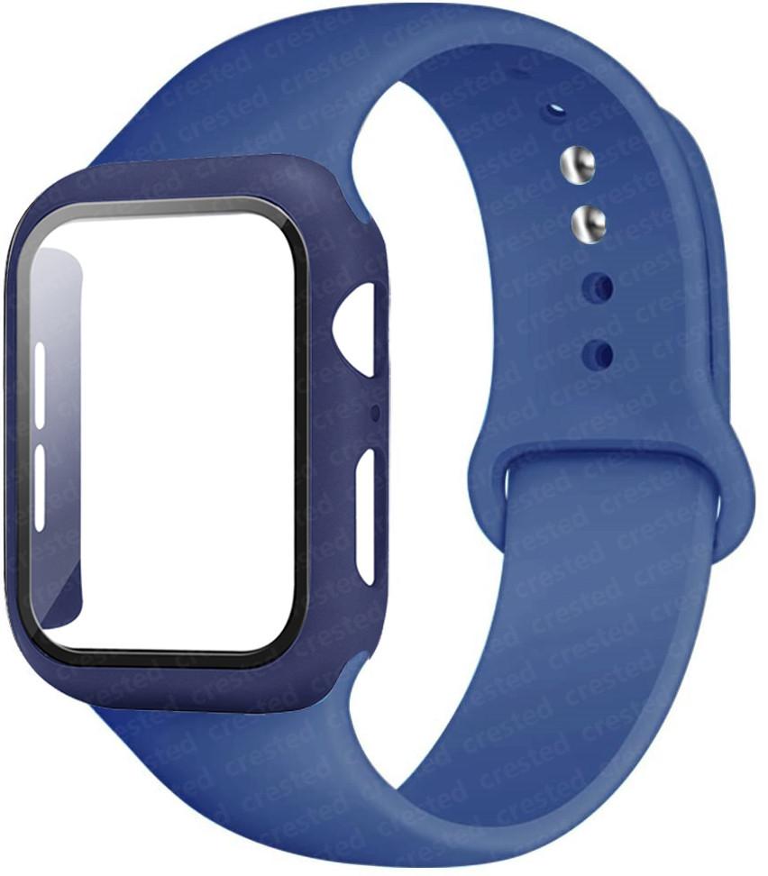 Для ремешков Apple Watch 46 мм 44 мм 41 мм 40 мм 45 мм 42 мм Силиконовый браслет correas iwatch Серия 10 9 8 7 6 SE 3 11 Стекло+Чехол+Ремешок