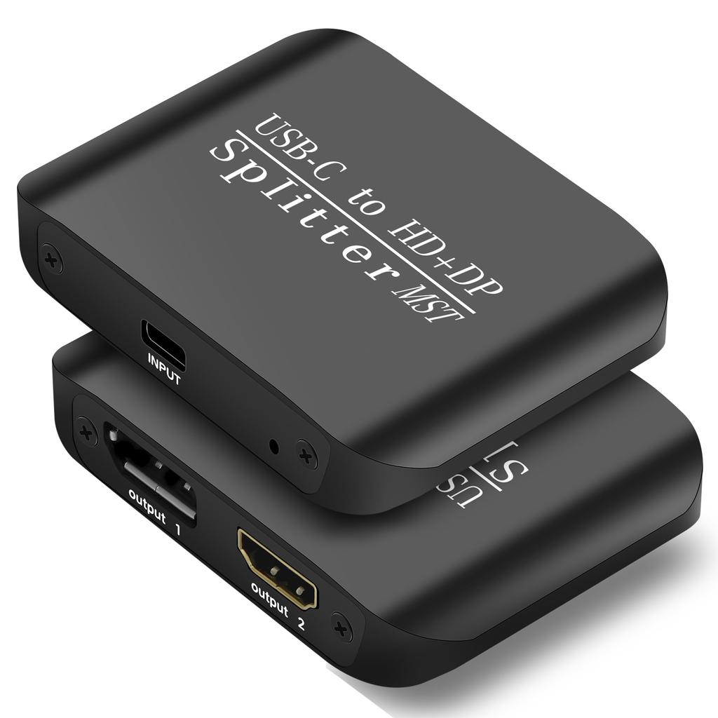Разветвитель Type-C на HDMI+DP 1x2 для ноутбука MST Дисплей на два экрана Один вход два выхода
