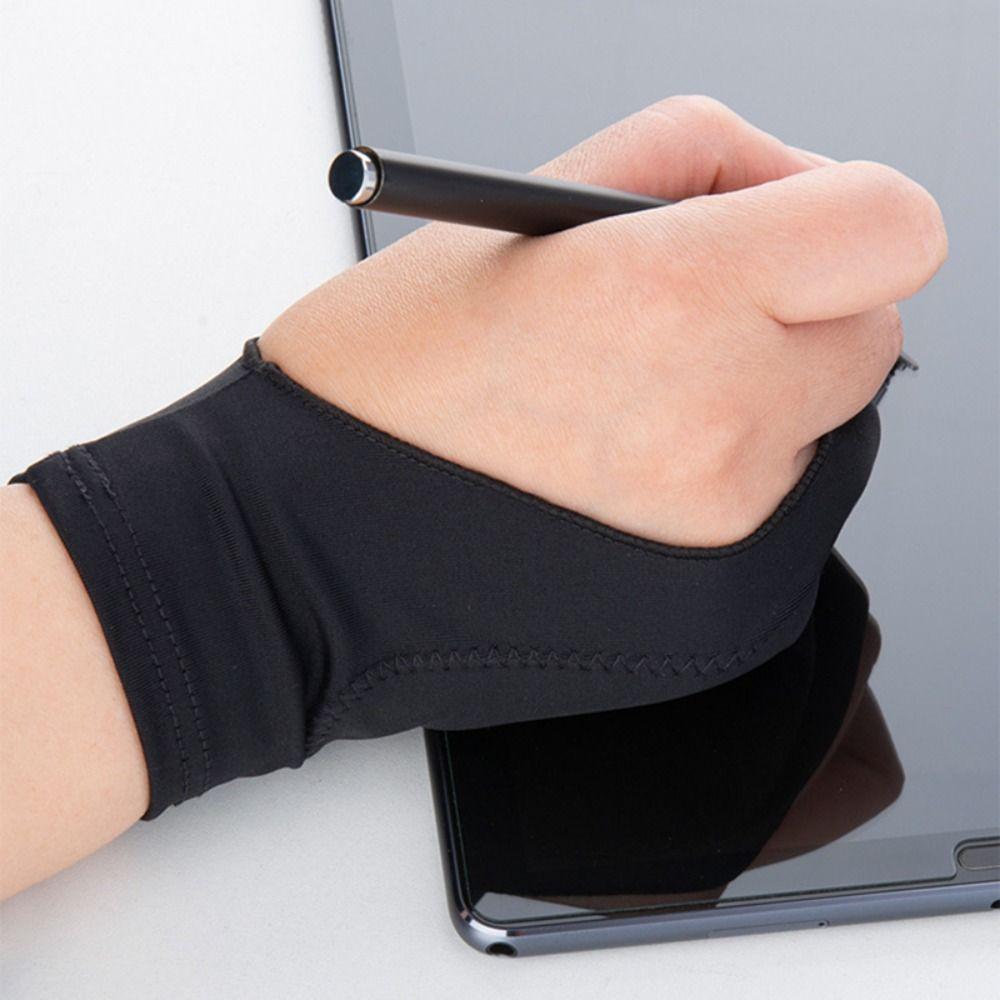 1pcs 1/2 Fingers Drawing Gloves Anti-fouling Anti Accidental Touch Gloves  Screen Board