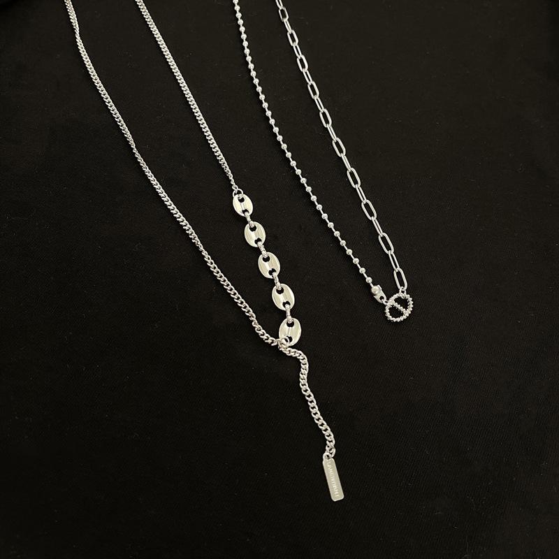 Двухслойное ожерелье с носом пятачка: Женский летний хип-хоп чокер с индивидуальным и модным дизайном цепочки для ключиц.