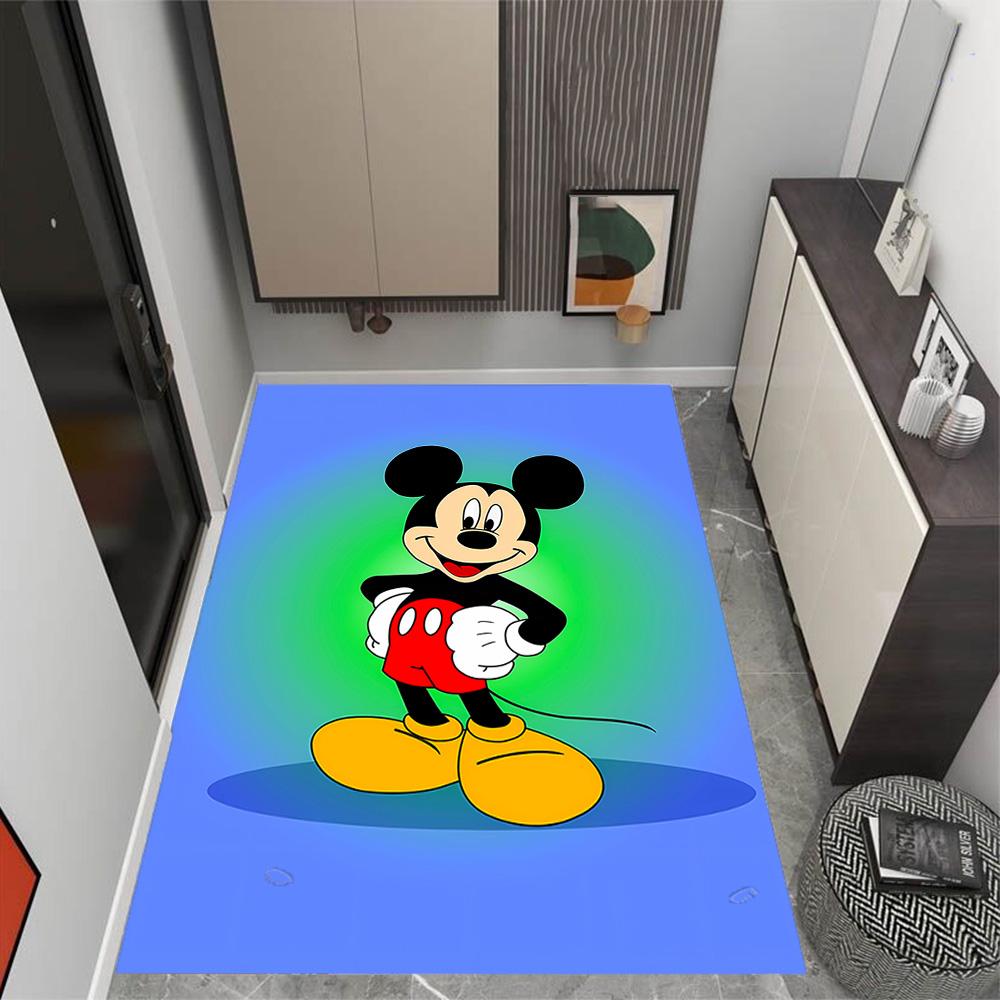 Mickey Mouse In Starry Night Disney Cartoon Theme Anti-Slip Rug - Polyester, Home Decor, Suitable for Bedrooms, Living Rooms, Doorways, and Studios