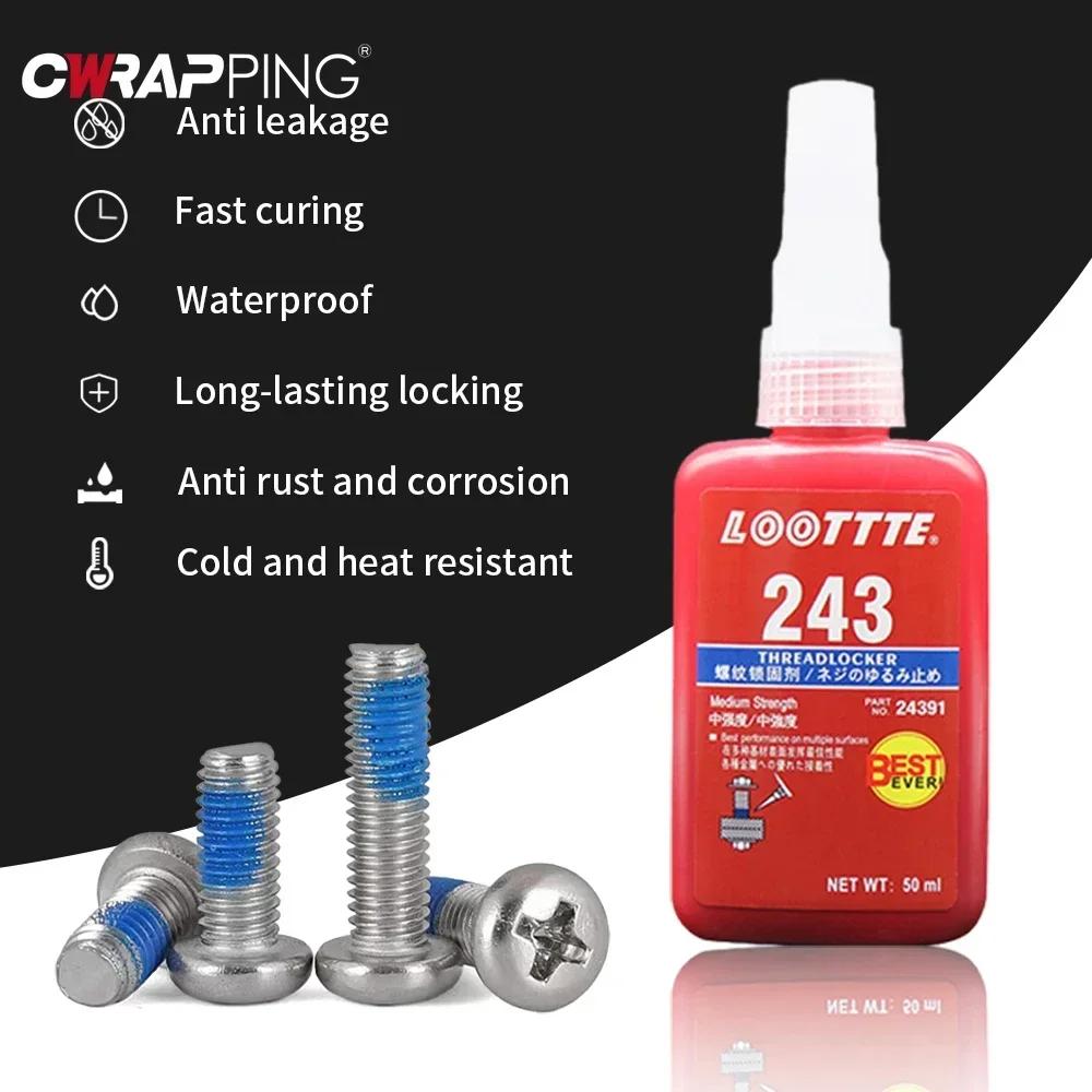 Высокопрочный фиксатор резьбы Thread Interlock 243 большой емкости Используется для фиксации резьбы M6-M20 и герметизации для дома, автомобиля, инструмента