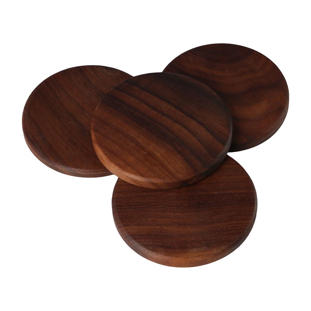 Durable Round Walnut Wood Coffee Home Decor Tea Placemats Cup Pad Dish Pad Bowl mat