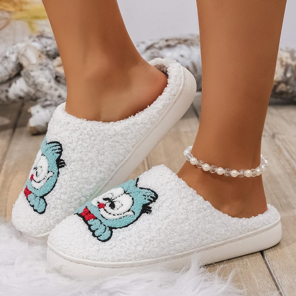 Модные Smile Pop Зимние Домашние Удобные Плюшевые Тапочки Милые Мультяшные Черепашки Пушистые Хлопковые Тапочки Нескользящие Теплые Домашние Тапочки