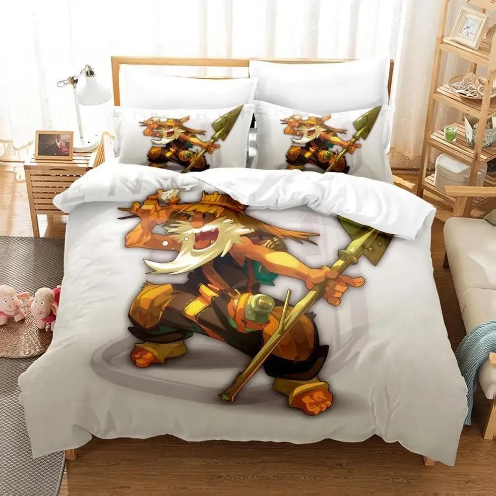 SkinFriendly Elegant Single Twin Full Queen King New Wakfu Size Bed Adult Kid Bedroom Sets 3D Print Quilt