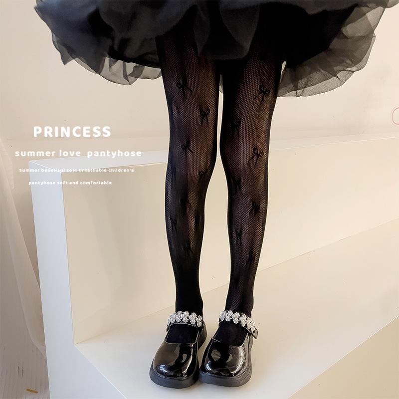 Детские колготки для девочек Ins, однотонные однотонные колготки с сердечком и пшеничным узором для маленьких девочек, весенне-летние тонкие сетчатые колготки для малышей