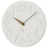 Interform Smooth Wall Clock CL-4168, White Wood with Gold Accents, 30.5cm Diameter, Sweep Movement