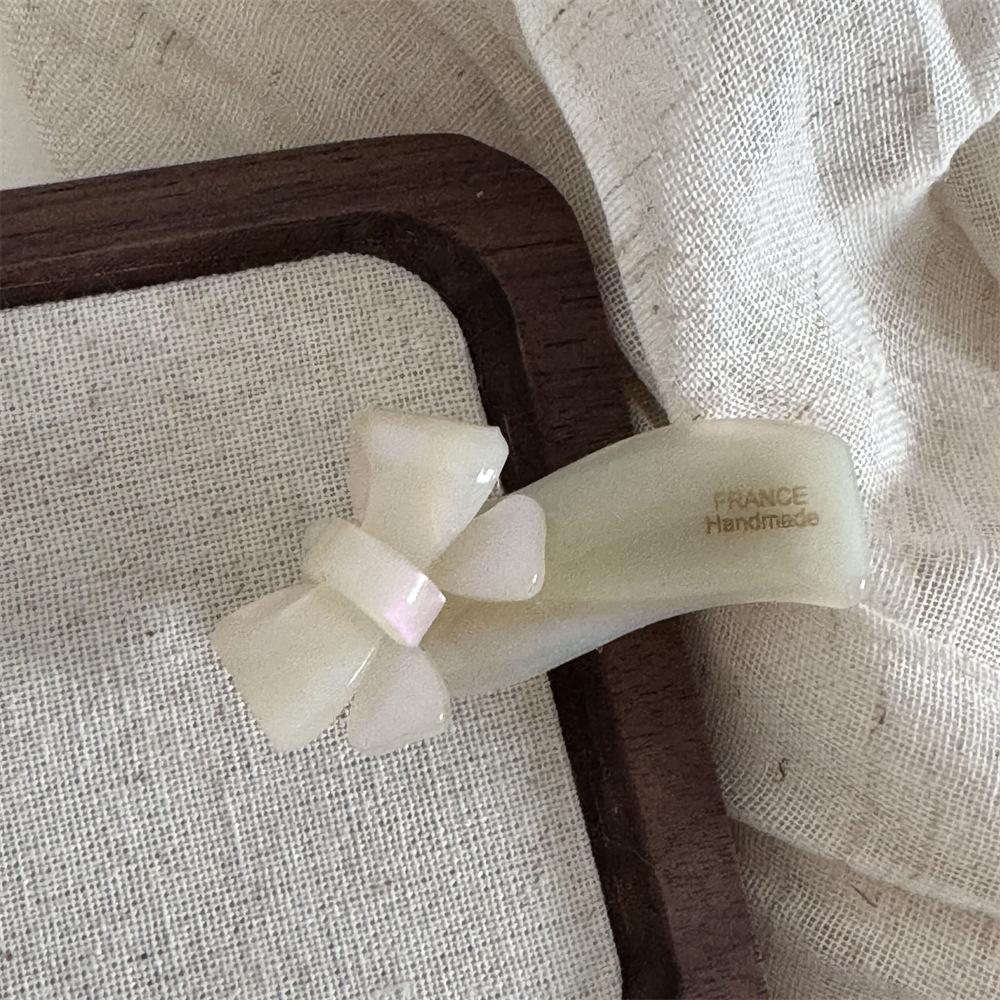 French Style Fashionable Hair Clips for Woman Tender Pink Acetate Pearl Alligator Clip Hair Ornament