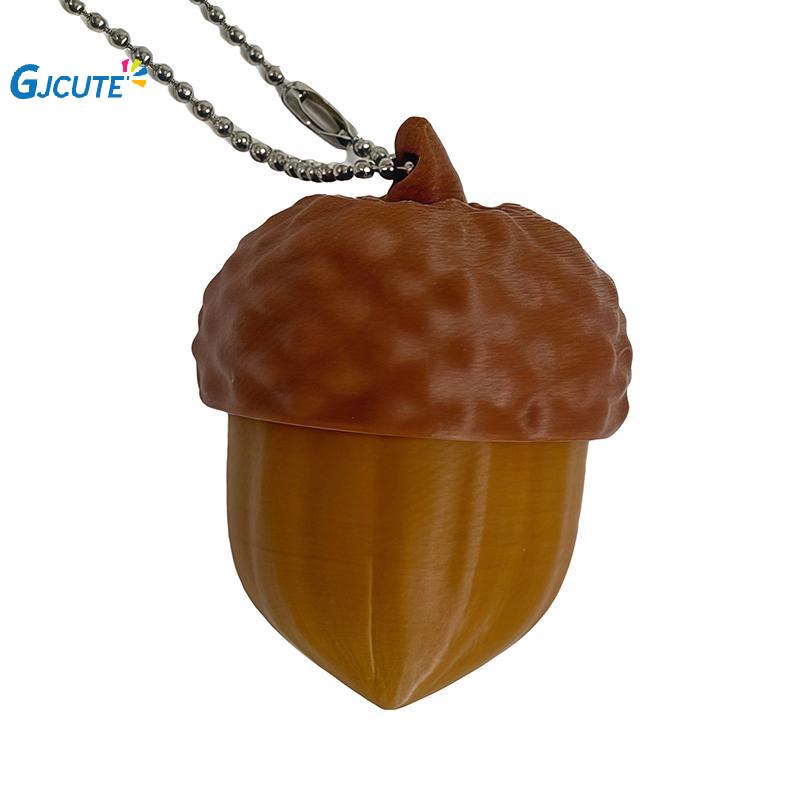 1 шт. Желудь Кликер-Фиджет Брелок Бесшумная Игрушка для Снятия Стресса Портативное Кольцо для Ключей Брелок-Подвеска Подарок