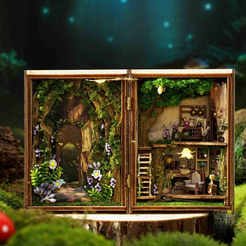 CUTEROOM Wooden DIY Dollhouse Kit with Miniature Handmade Toy for Perfect Gift for Girls and Boys Furniture, Kids, (MINI109)