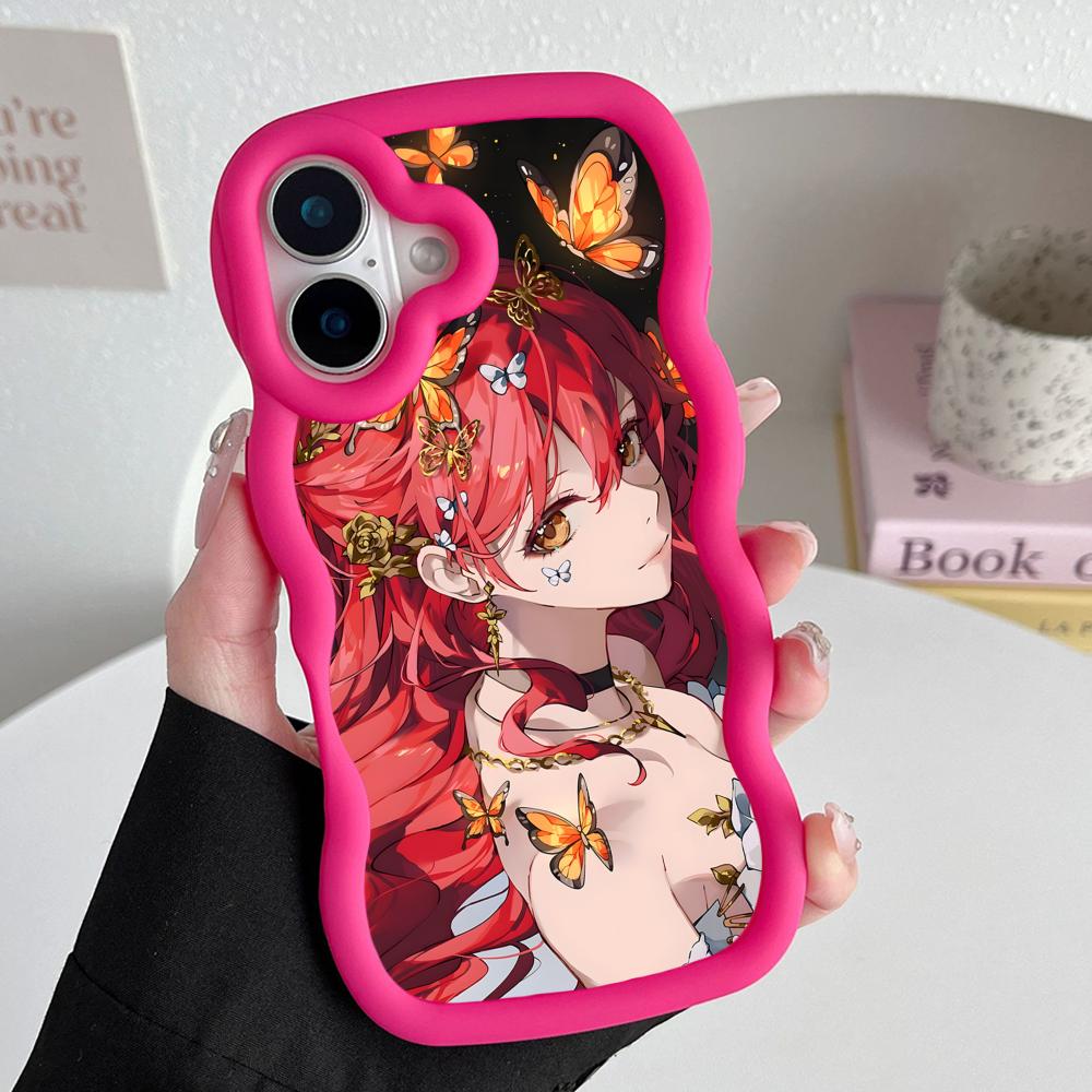 HSR Himeko Чехол для мобильного телефона из ТПУ с волнистым краем для iPhone 17 16 15 14 13 12 11 Air Pro Max Plus Цветная крышка