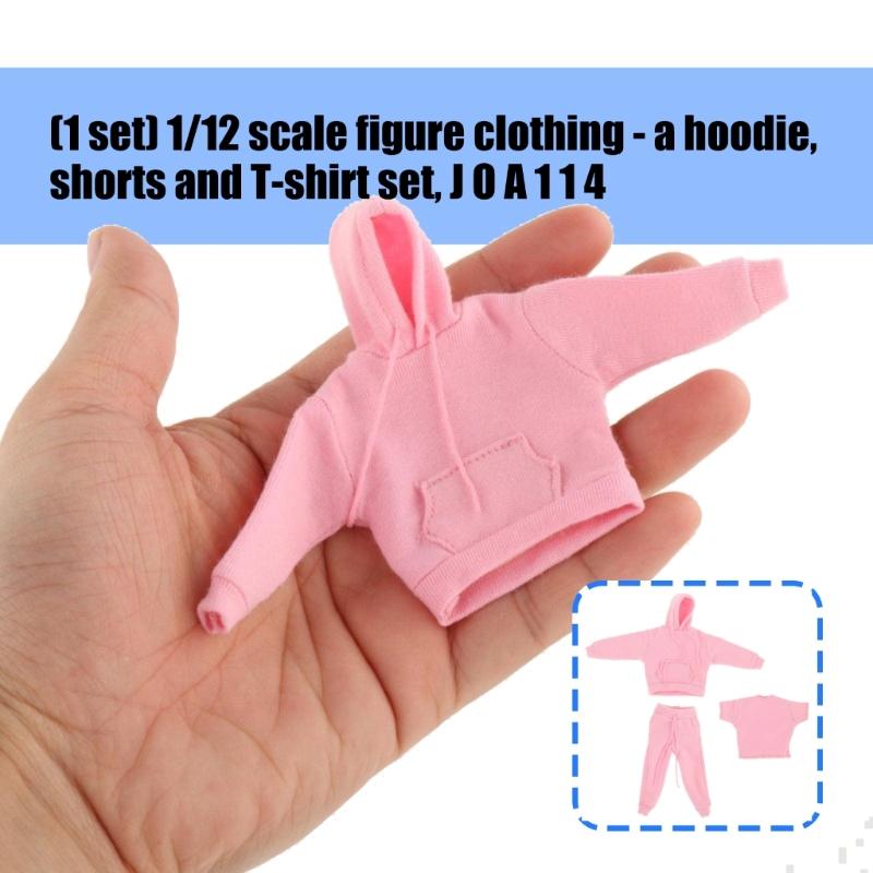 Detailed 3Pieces Outfit For 1/12 Action Figure Soldier with Hooded Top Pants And Tees for Figure Doll Display Dressingup