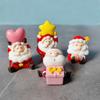 2pc Santa Claus Snowman Home Christmas Decoration Resin Craft Miniature Figure Tiny Bonsai Microlandscape Fairy Garden Decor