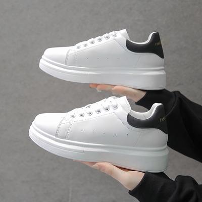 Маленькие белые туфли женские весна и осень новые туфли на платформе Muffin в стиле Гонконга для студентов