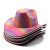 Rainbow Striped Cowboy Hat Colorful Wool Hat Western Men'S And Women'S Party Orgy Decorative Holiday Hat