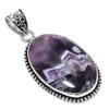 Chevron Amethyst Gemstone Handmade 925 Sterling Silver Pendant 2.44" m1A01