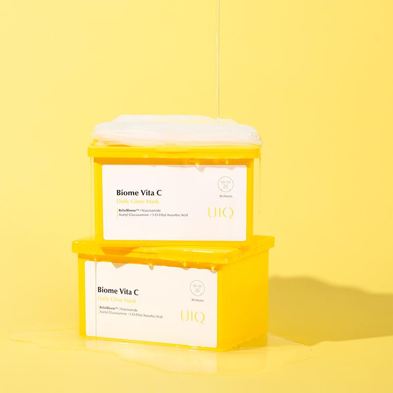UIQ Biome Vita C ежедневная маска для сияния кожи 350 мл 30 шт.