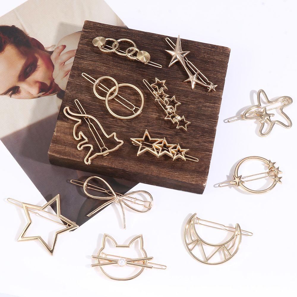 Gift Shiny Hair Accessories Snap Barrette Metal Hair Pin Hairgrip Girls Hair Clips