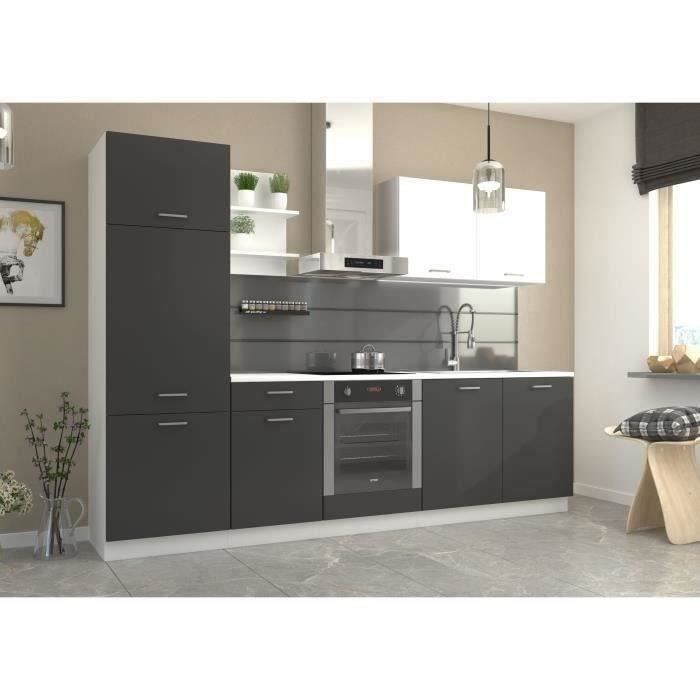 PREGO Complete Kitchen - Д 270 см - Графитовый серый - 210 см столешница включена