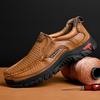 Мужские дышащие лоферы большого размера, прошитые, винтажные, однотонные, слипоны, удобные, нескользящие, с прочной резиновой подошвой, обувь для ходьбы
