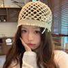 Weave Cap Tassel Pullover Hat Bohemian Korean Crochet Cap Vintage Hollow Knitted Beanies Hat  Women