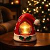 Resin Christmas Figurine Warm Glow Holiday Atmosphere Light Christmas Elf Hat Ornament Holiday