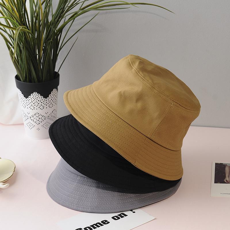 FAITOLAGI Summer Foldable Bucket Hat Outdoor Sunscreen Solid Color Unisex Fisherman Fishing Hat Cap
