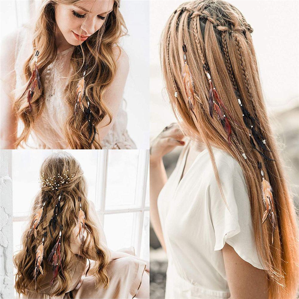 Comb Headdress Extensions Feather Hair Rope Novelty Hairclips Hippie Headpieces Headband Headwear
