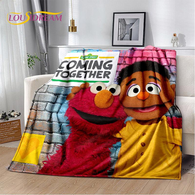 TV Sesame Street Cute Cartoon Soft Plush Blanket,Flannel Blanket Throw Blanket for Living Room Bedroom Bed Sofa Picnic Cover Kid
