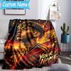 Custom Name Lamine Yamal Soccer Celebration Flannel Blanket, Use for Birthday/Holiday Gift, Soft Blanket for Sofa/Bed/Camping/Office, Home Decor