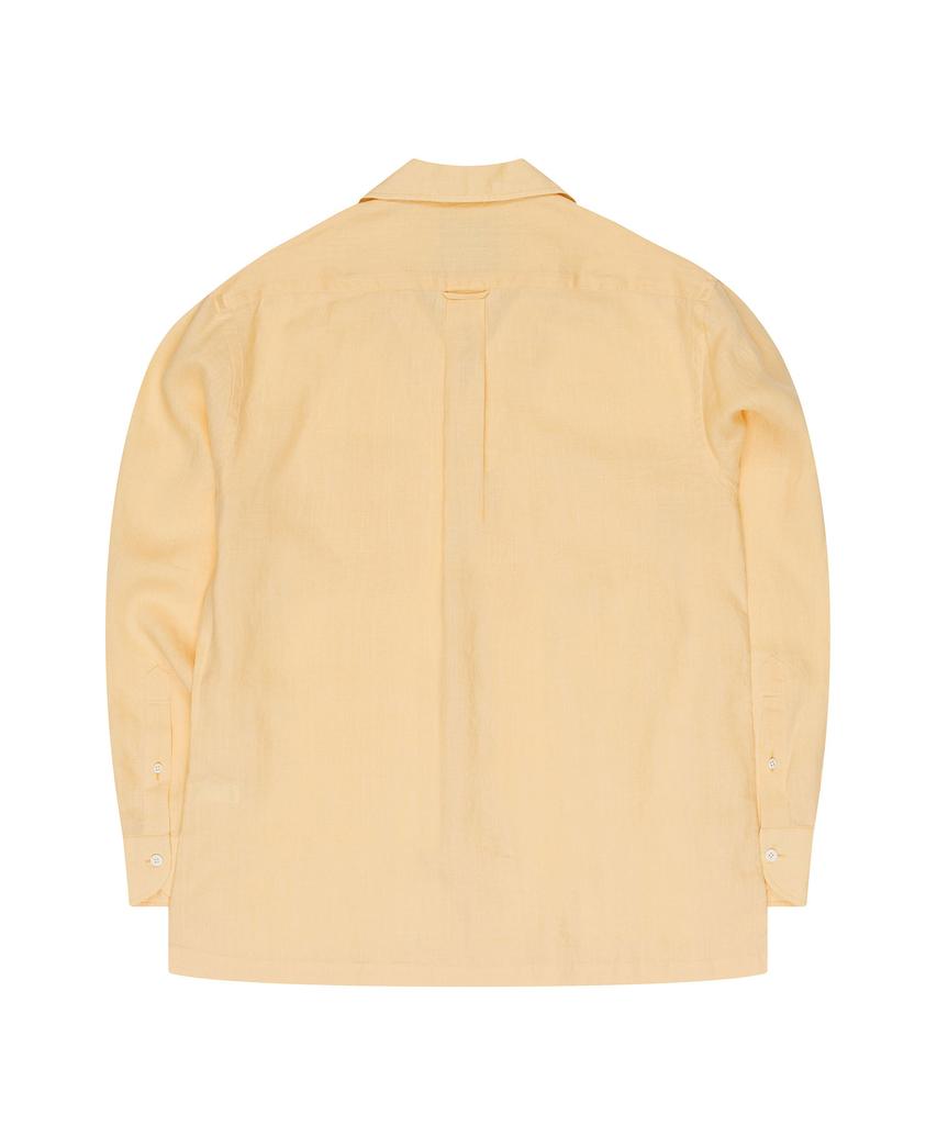 PRODESHIRT [Полуоверсайз] Кубинская льняная рубашка с открытым воротником (Мед)