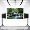 2D flat design, 1 piece  Cactus Garden Waterfall Banner - 2D flat design, suitable for winter/spring/autumn gatherings