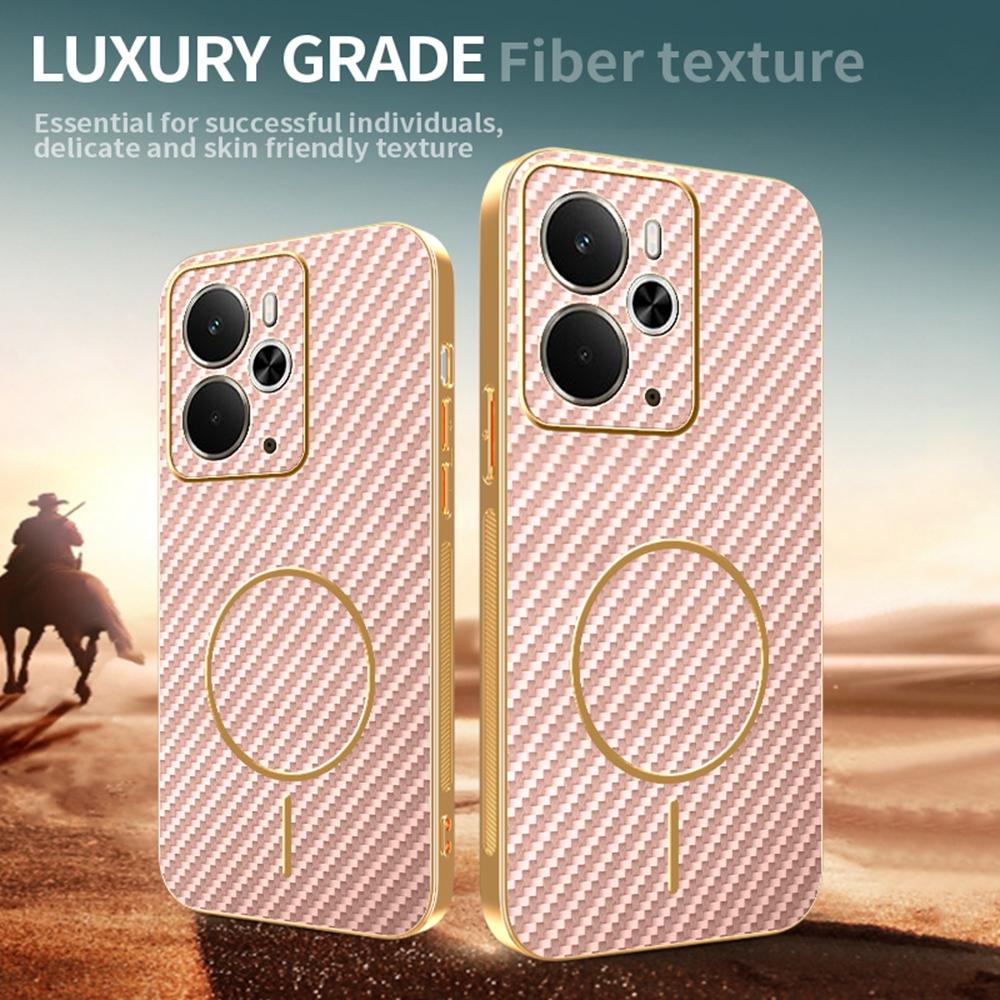 For Realme 14 5G/14T 5G Phone Case Carbon Fiber Textured Electroplated TPU Back Cover
