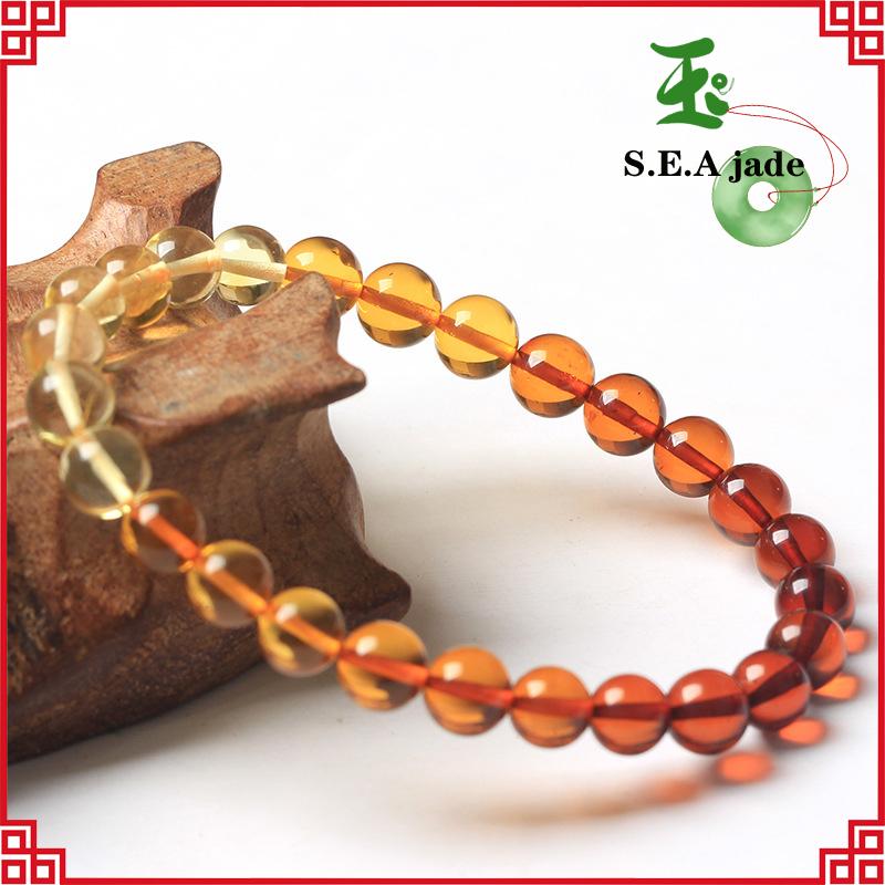 JMJM браслет с градиентным золотым янтарным кроваво-янтарным бусинами, браслет из пчелиного воска, радужного янтаря, модели для пары
