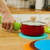 4 PCS Silicone Trivet Mats Heat Resistant Non-Slip Hot Pads for Kitchen | Multi-Functional Pan Protectors (Grey | Orange | Green | N Blue)