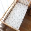 Простыня на резинке для детской кроватки для новорожденных, мягкий хлопковый чехол для матраса с резиной 130x70 см