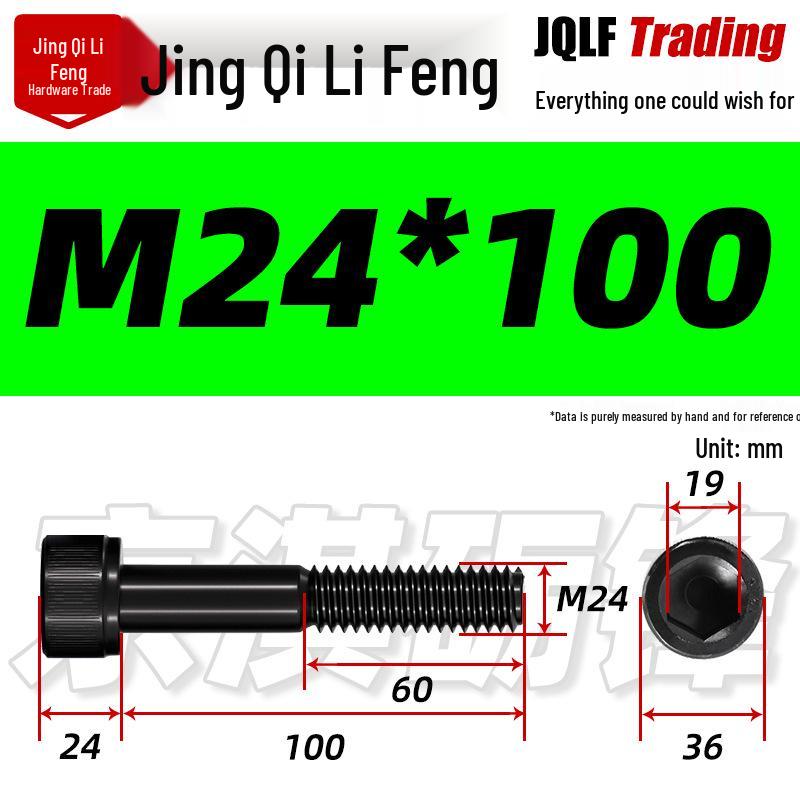 M20-M27 High Strength Blackened Hex Socket Head Cap Screw with Knurled Cylindrical Half Thread