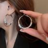 Round Circle Earrings Rhinestone Women's Jewelry Luxury Hoop Earrings  Ladies/Girls