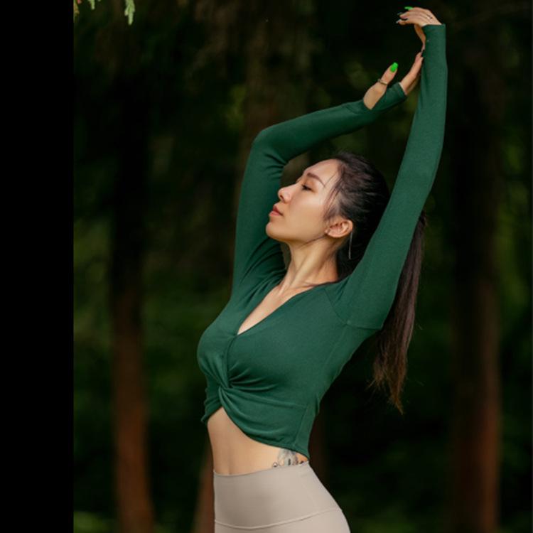 Осенне-зимний женский топ с длинными рукавами для йоги - блузка для похудения, пилатеса, фитнеса и бега