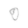 Pandora Heart shape sterling silver ring women's silver 190861CZ