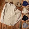 Men's Fashion Solid Color Cotton Linen Long Sleeve Long Pants Set Large Size Loose Fashion Two Piece Set