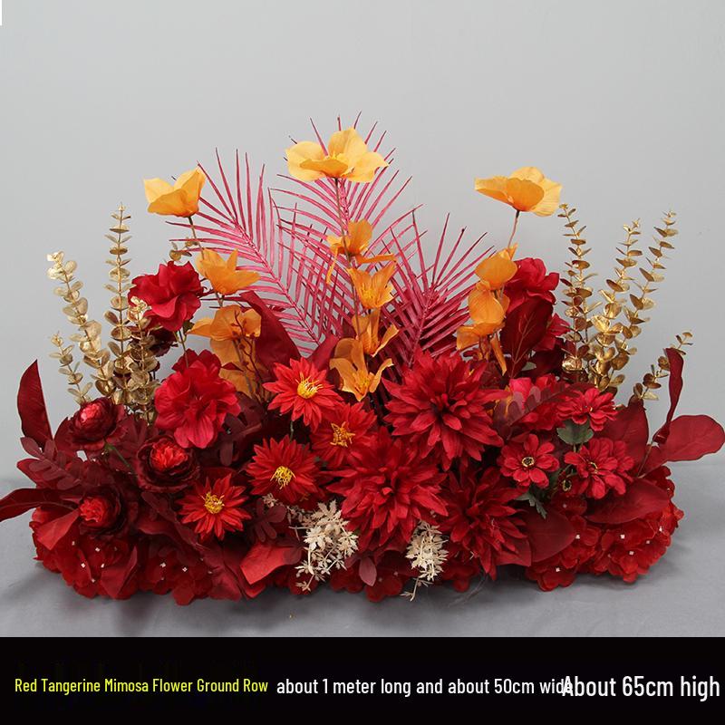 Wedding Aisle Floral Arrangement: Artificial Flower Basket & Row Decoration