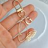 1PC Alphabet Luxury A-Z Fashionable Keychain Vintage Alloy Artistic Gold Hollow Butterfly Elegant