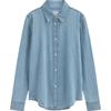 Modern Classic Logo Vintage Pure Cotton Denim Shirt Women Shirts Light-Blue 40WK840_1