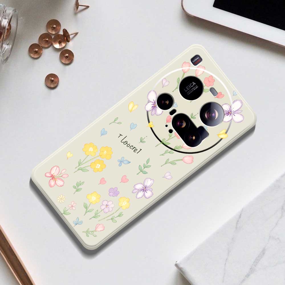 For Xiaomi 15 Ultra Case Small Flowers Pattern Printing Straight Edge TPU Phone Back Cover
